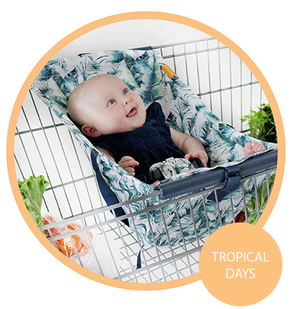 Baby Shopping Cart Hammock - Tropical Days Leaf Print