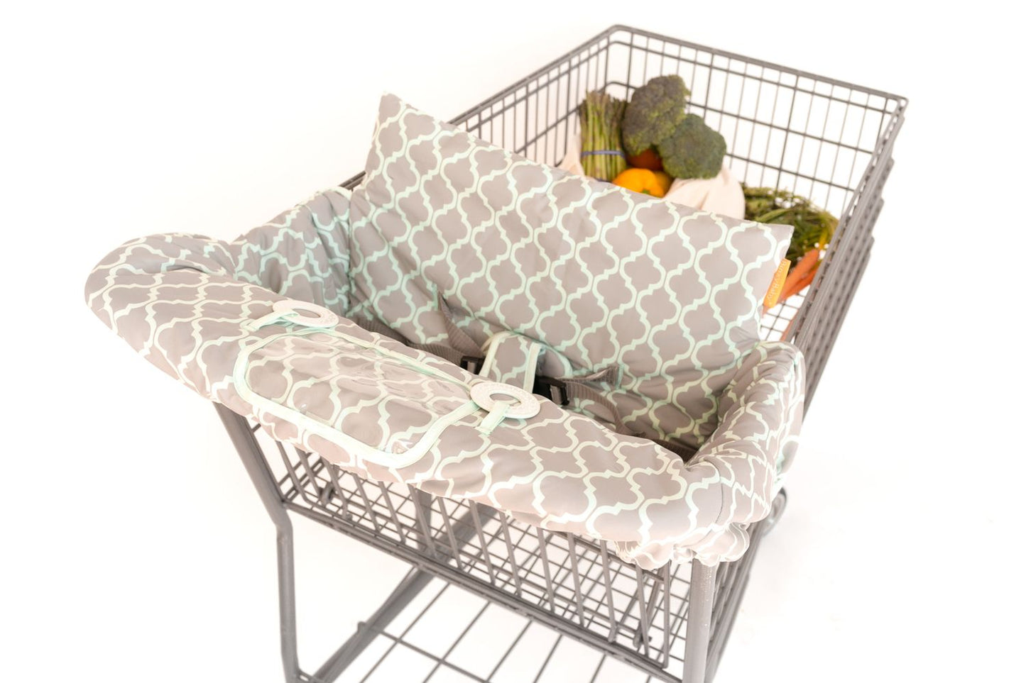 Baby Shopping Cart Cover - Grey/Aqua