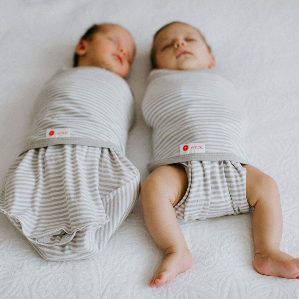 Long Sleeve Starter Swaddle | Gray Stripe | Free Shipping US