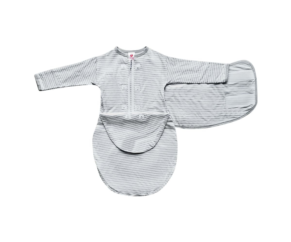 Long Sleeve Starter Swaddle | Gray Stripe | Free Shipping US